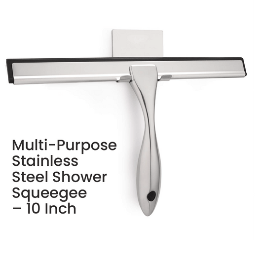 Multi-Purpose Stainless Steel Shower Squeegee – 10 Inch