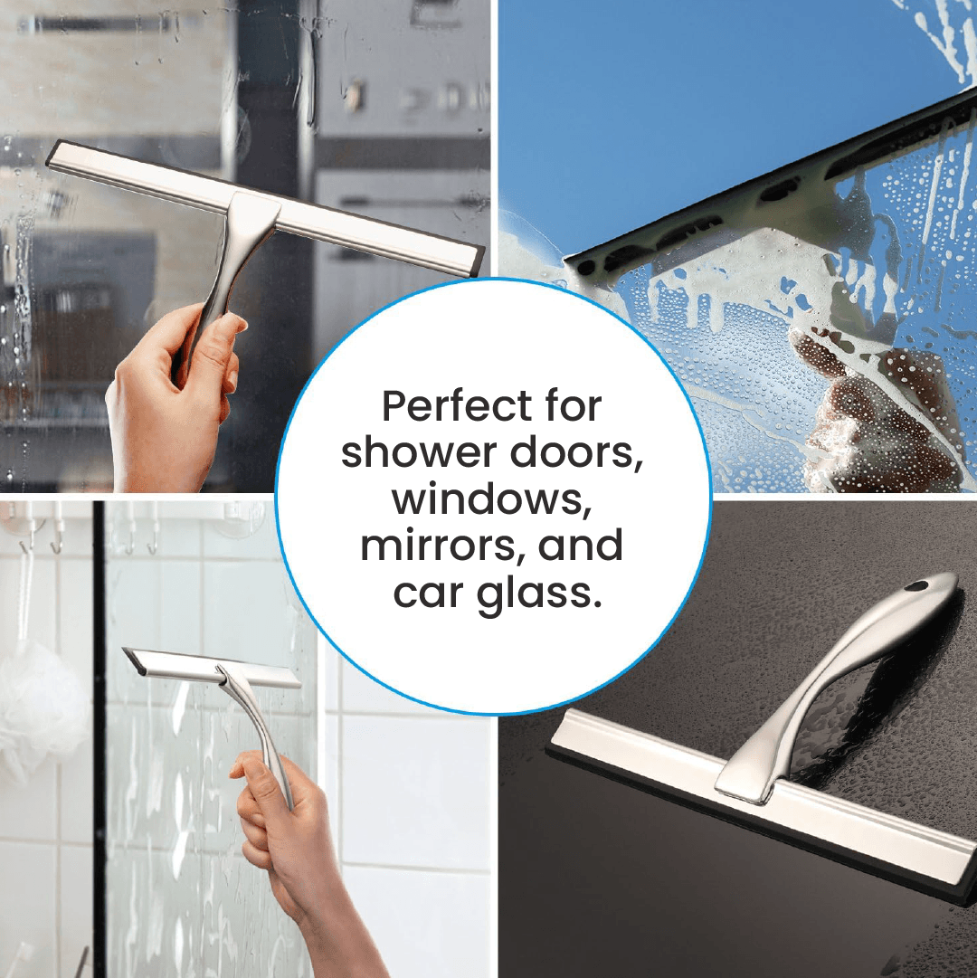 Multi-Purpose Stainless Steel Shower Squeegee – 10 Inch