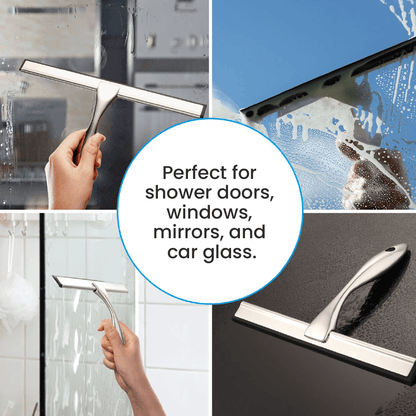 Multi-Purpose Stainless Steel Shower Squeegee – 10 Inch